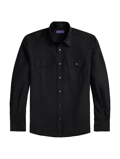 Silk-Linen Canvas Shirt