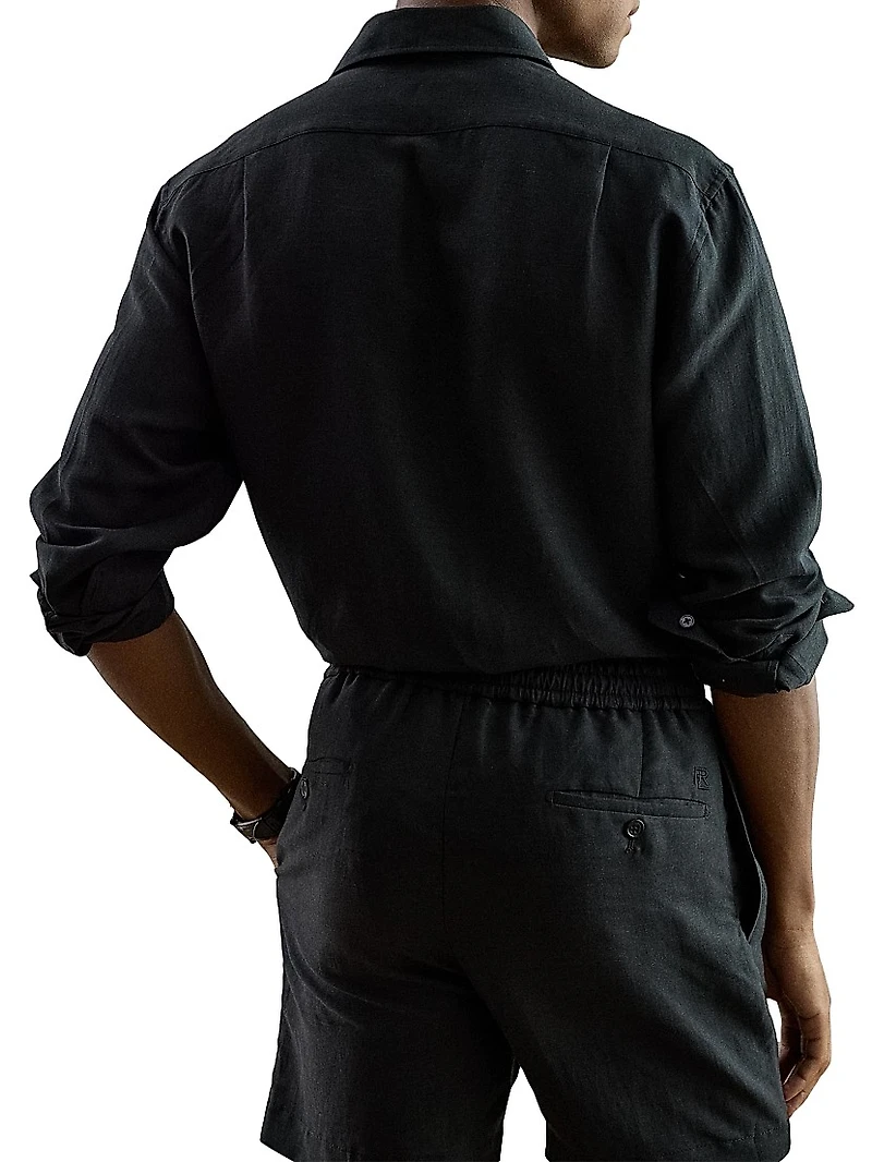 Silk-Linen Canvas Shirt