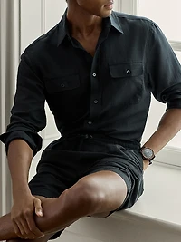 Silk-Linen Canvas Shirt