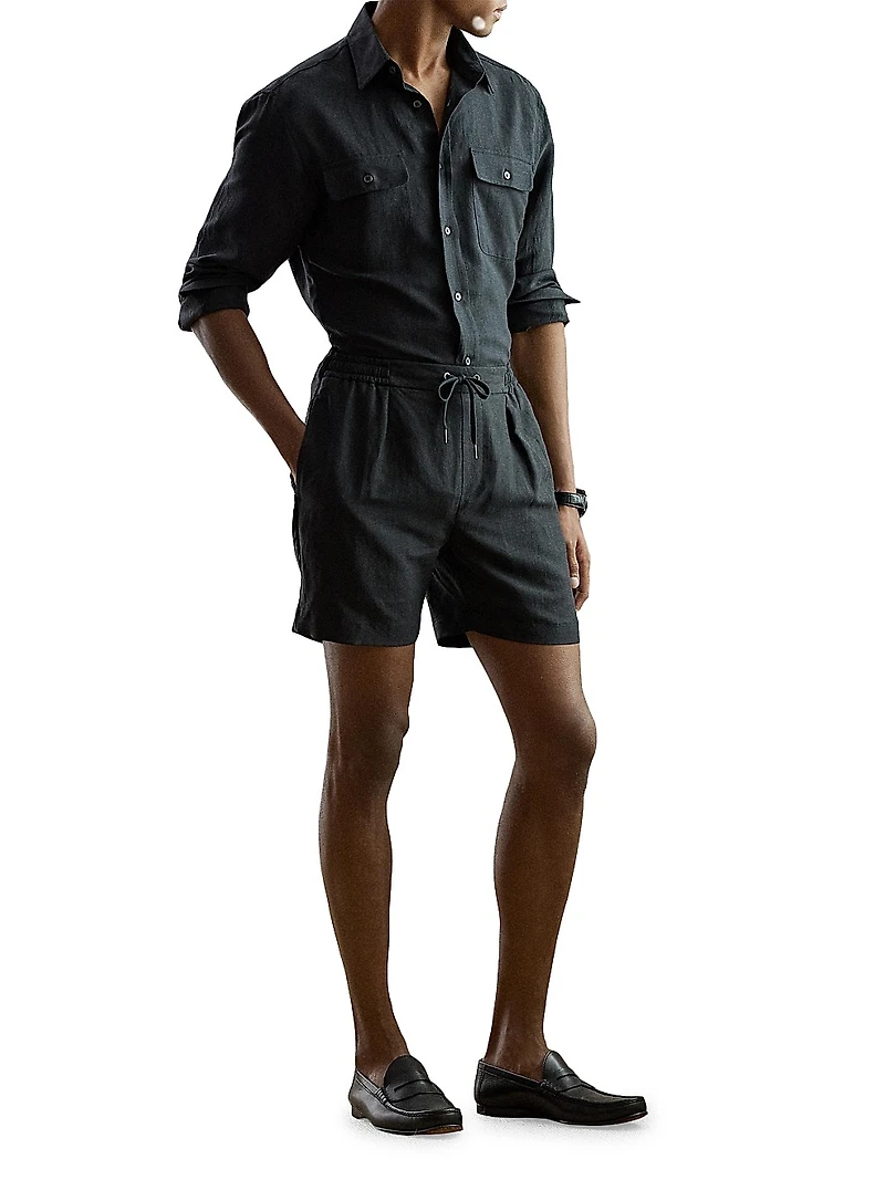 Silk-Linen Canvas Shirt