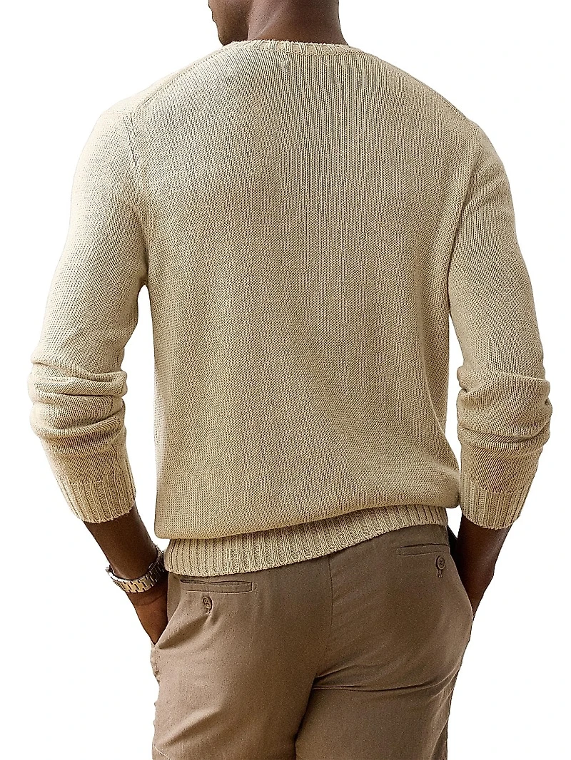 Silk-Linen Crewneck Sweater
