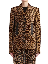 Saraphina Leopard-Print Calf Hair Jacket