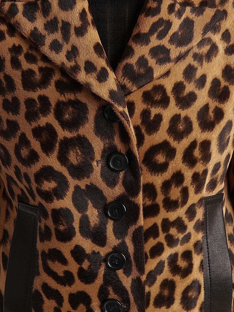 Saraphina Leopard-Print Calf Hair Jacket