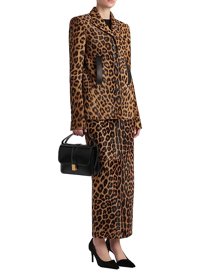 Saraphina Leopard-Print Calf Hair Jacket