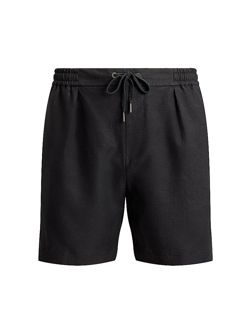 Hand-Tailored Silk-Linen Shorts