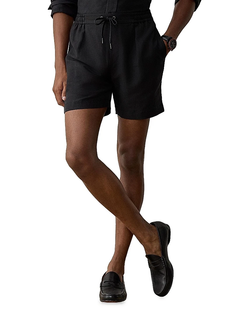Hand-Tailored Silk-Linen Shorts