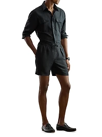 Hand-Tailored Silk-Linen Shorts