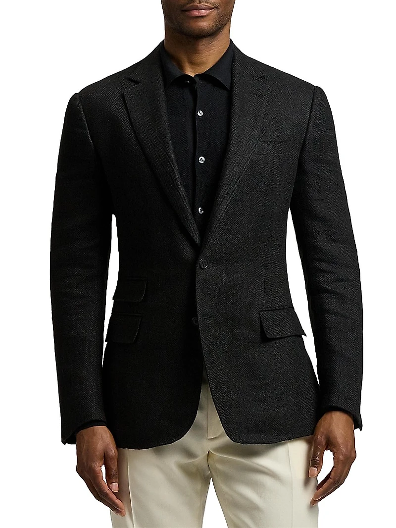 Kent Hand-Tailored Herringbone Sportcoat