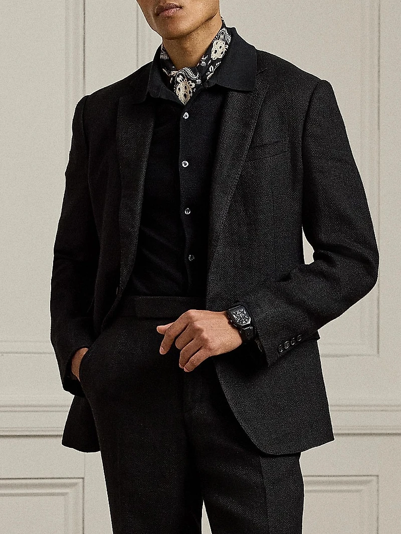 Kent Hand-Tailored Herringbone Sportcoat