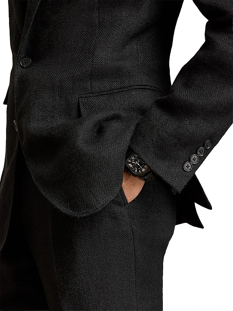 Kent Hand-Tailored Herringbone Sportcoat