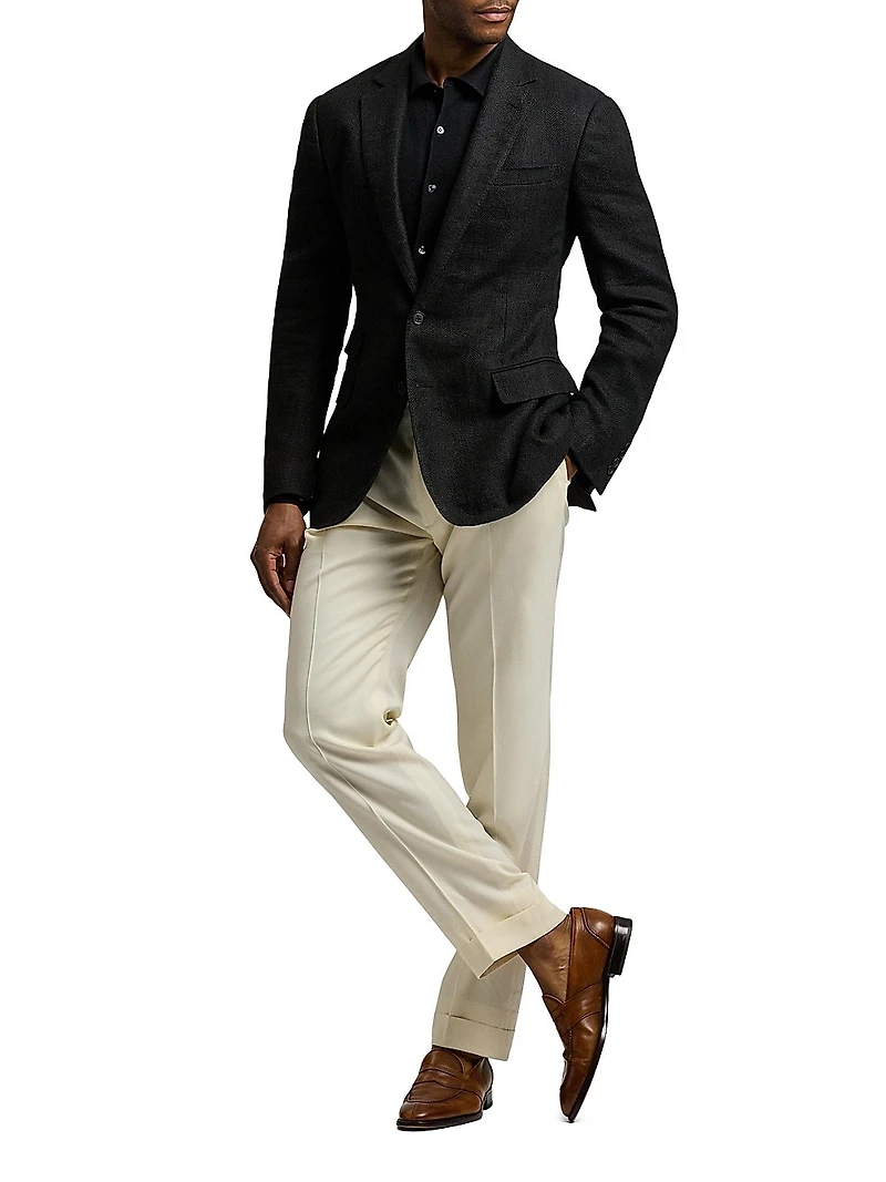 Kent Hand-Tailored Herringbone Sportcoat