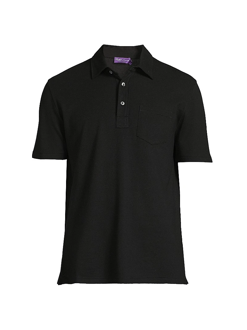 Cotton-Cashmere Piqué Polo Shirt