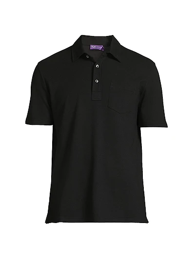 Cotton-Cashmere Piqué Polo Shirt