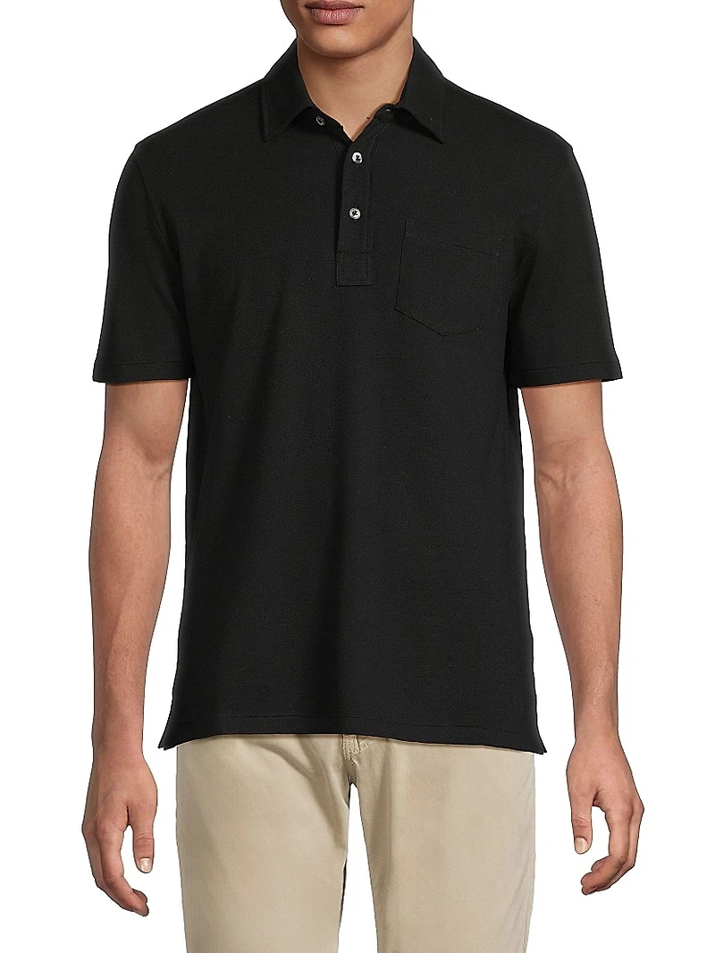 Cotton-Cashmere Piqué Polo Shirt