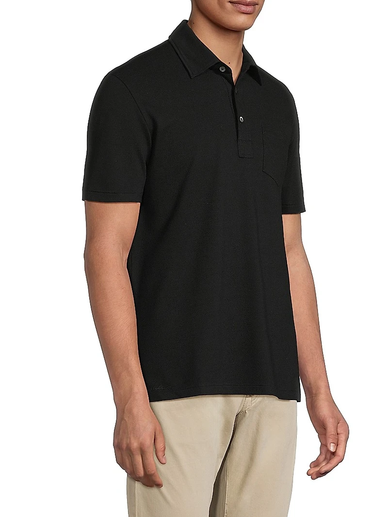 Cotton-Cashmere Piqué Polo Shirt