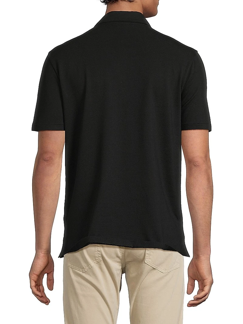 Cotton-Cashmere Piqué Polo Shirt