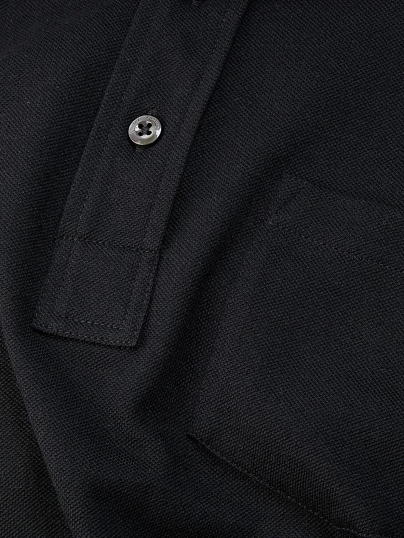 Cotton-Cashmere Piqué Polo Shirt
