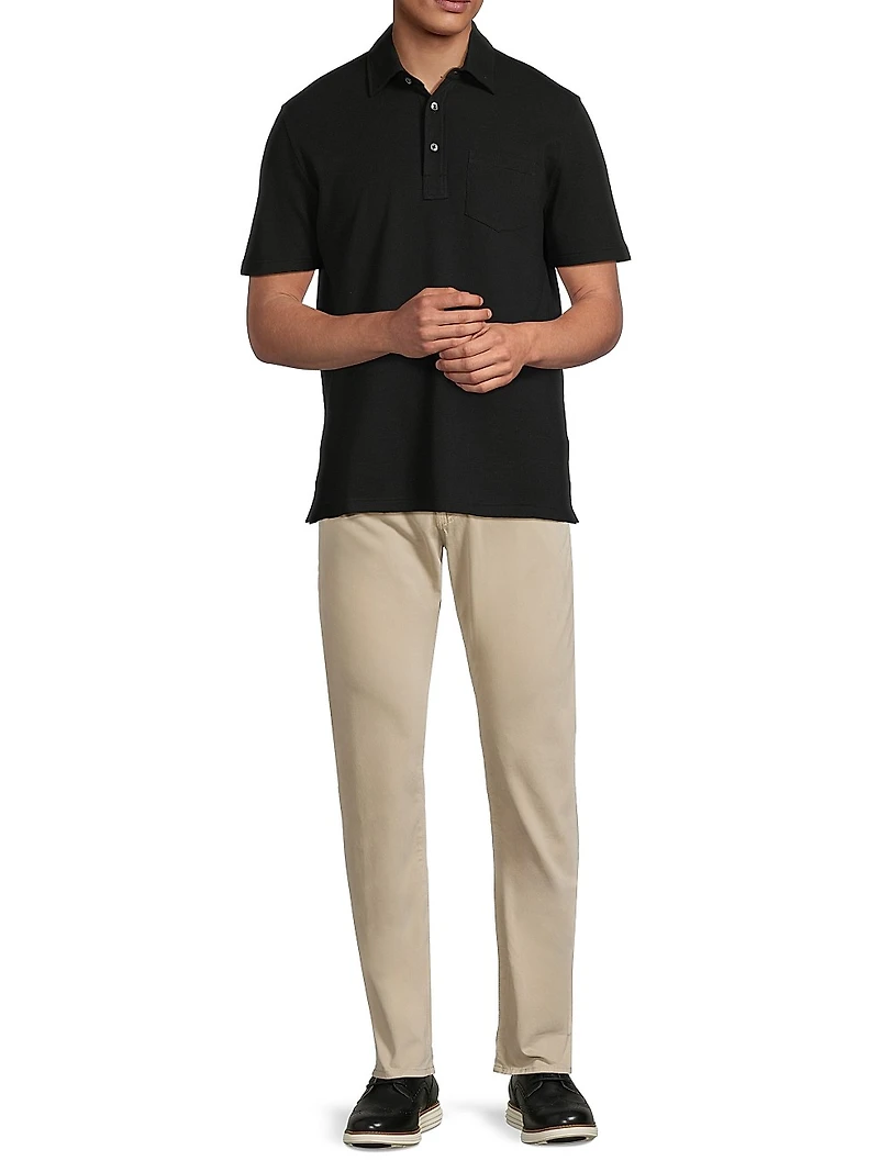 Cotton-Cashmere Piqué Polo Shirt