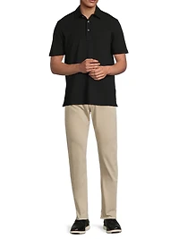 Cotton-Cashmere Piqué Polo Shirt