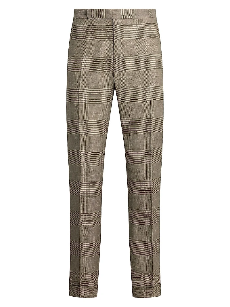Gregory Hand-Tailored Plaid Suit Trousers