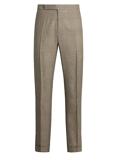 Gregory Hand-Tailored Plaid Suit Trousers