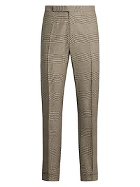 Gregory Hand-Tailored Plaid Suit Trousers