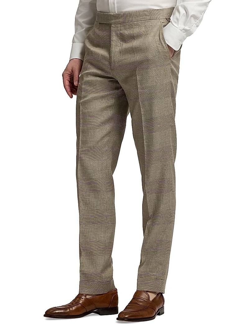 Gregory Hand-Tailored Plaid Suit Trousers