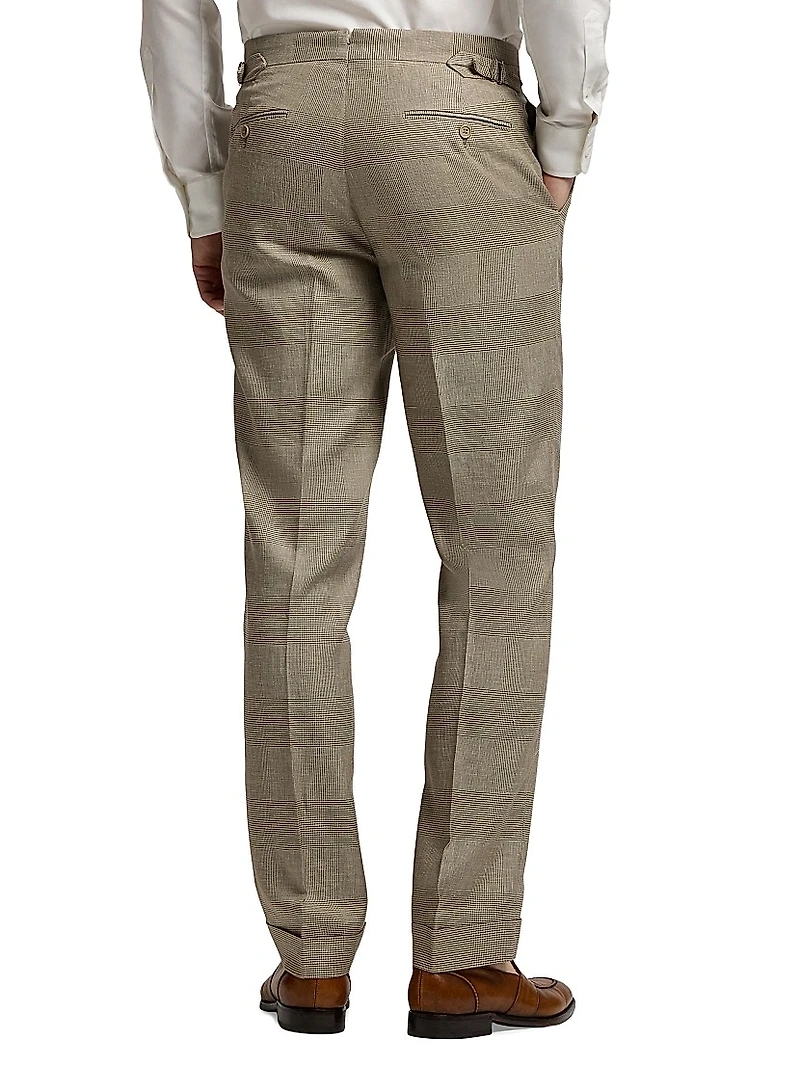 Gregory Hand-Tailored Plaid Suit Trousers