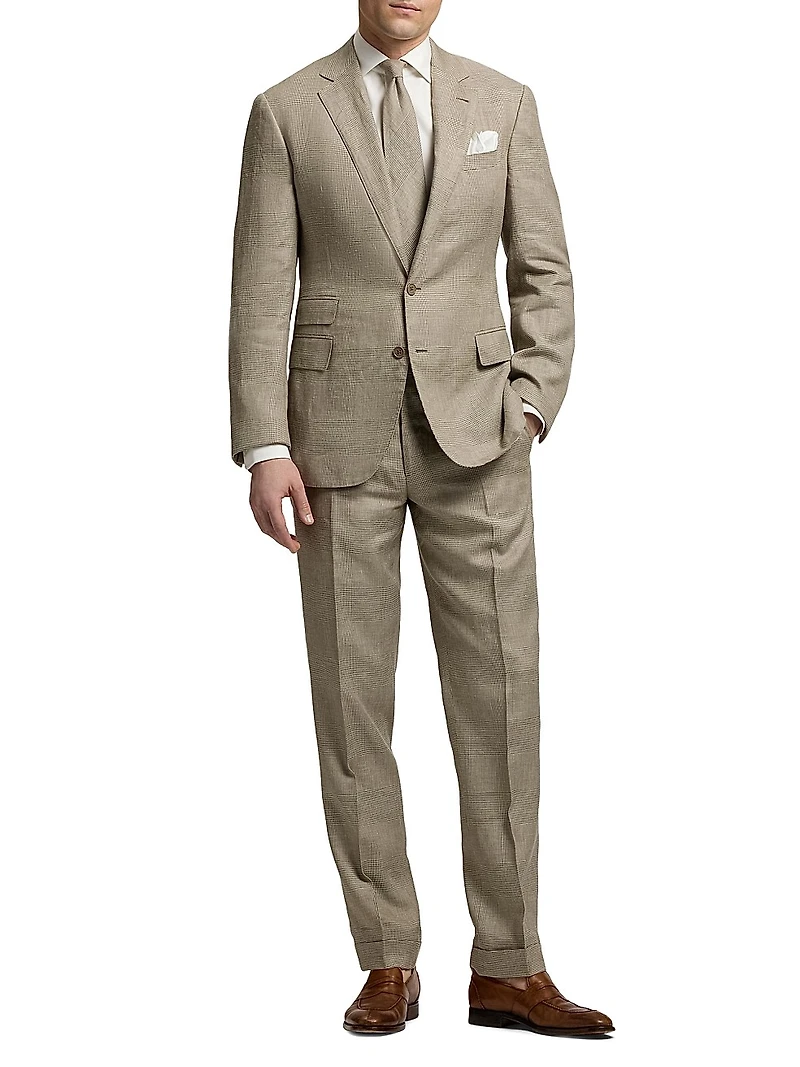 Gregory Hand-Tailored Plaid Suit Trousers