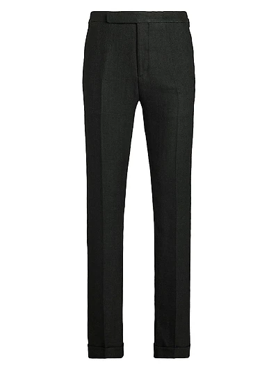 Gregory Linen-Blend Tailored Suit Pants