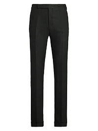 Gregory Linen-Blend Tailored Suit Pants