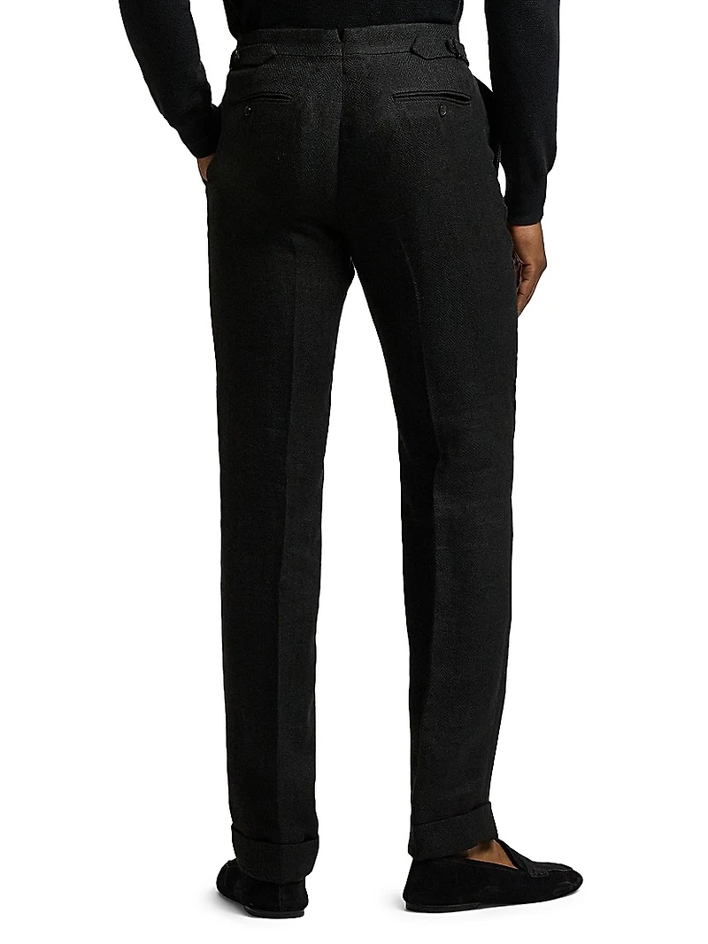 Gregory Linen-Blend Tailored Suit Pants
