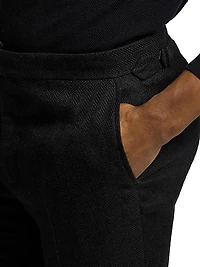 Gregory Linen-Blend Tailored Suit Pants
