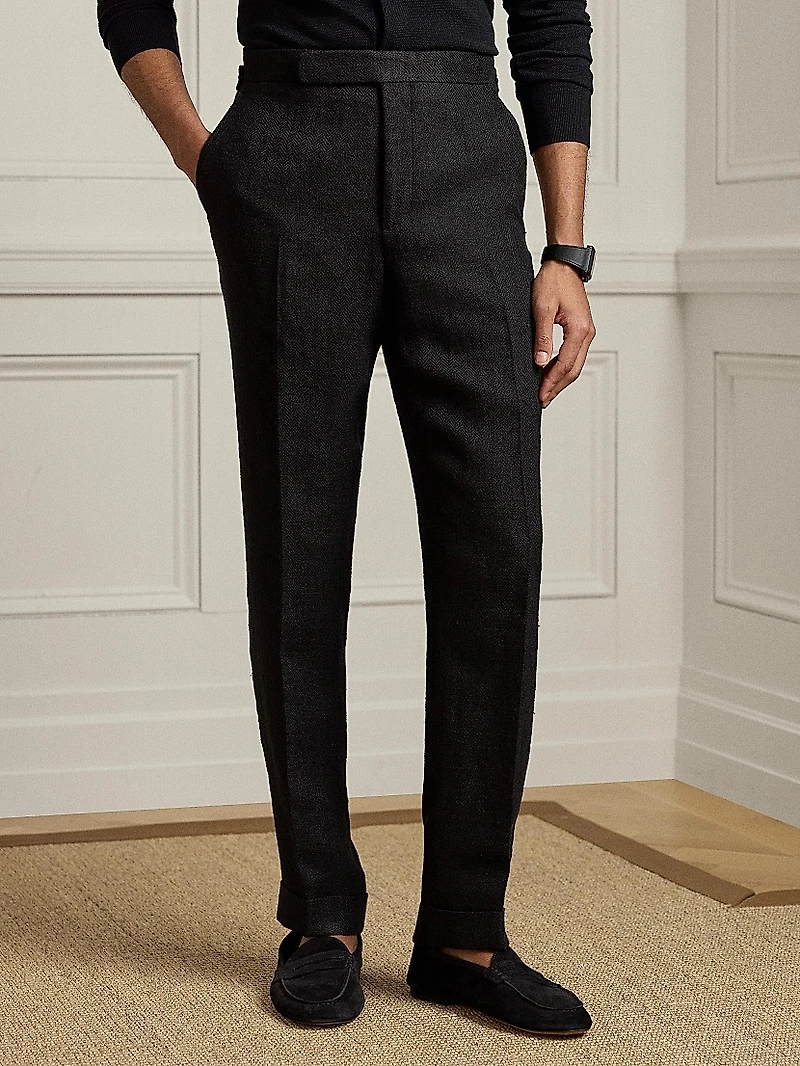 Gregory Linen-Blend Tailored Suit Pants