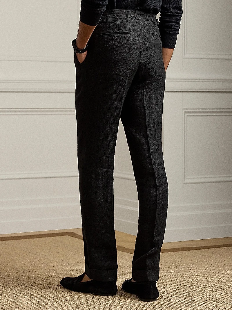 Gregory Linen-Blend Tailored Suit Pants