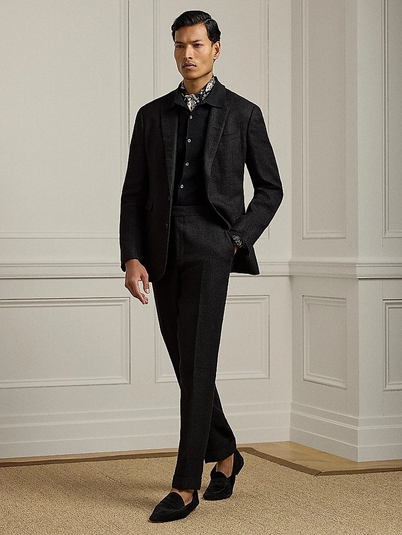 Gregory Linen-Blend Tailored Suit Pants