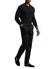 Gregory Linen-Blend Tailored Suit Pants