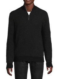 Birdseye Cashmere Quarter-Zip Sweater