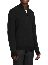 Birdseye Cashmere Quarter-Zip Sweater