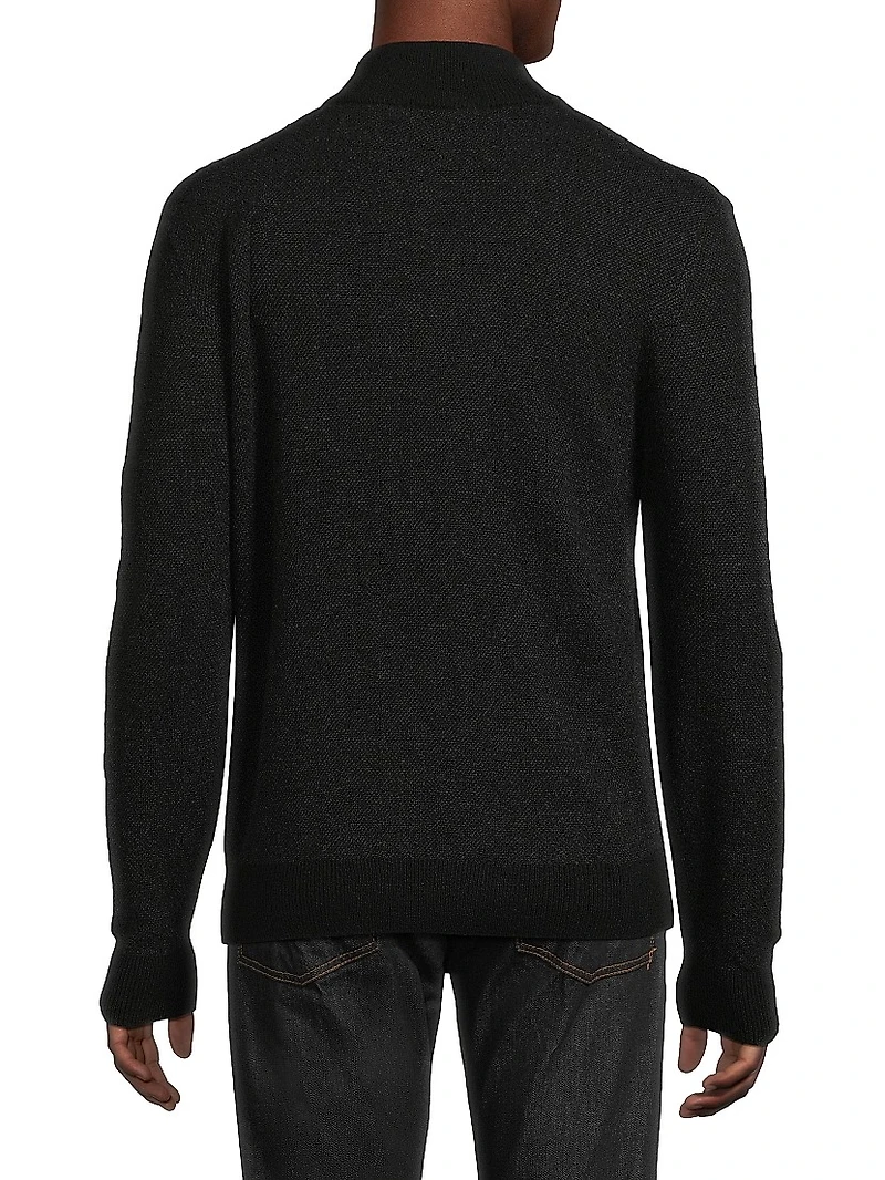Birdseye Cashmere Quarter-Zip Sweater