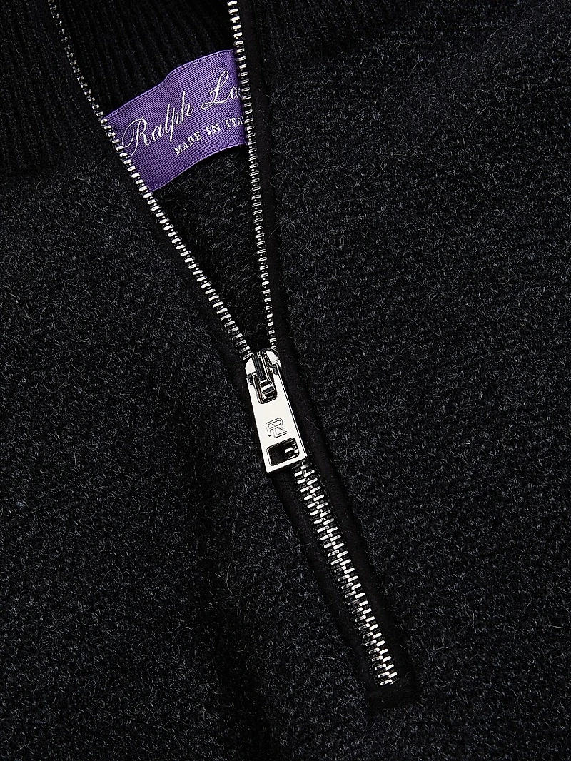 Birdseye Cashmere Quarter-Zip Sweater