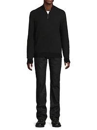 Birdseye Cashmere Quarter-Zip Sweater