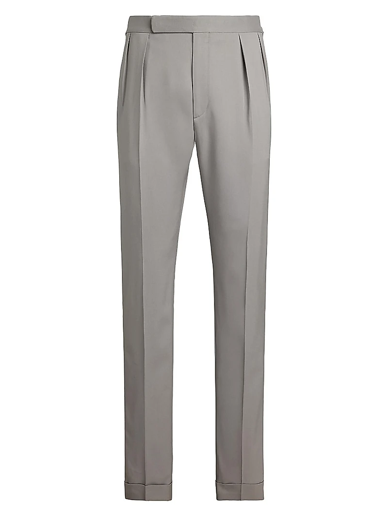 Gregory Wool Straight-Leg Pants