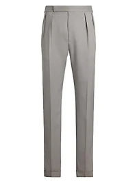 Gregory Wool Straight-Leg Pants