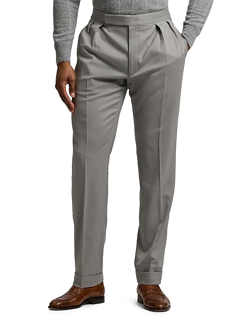 Gregory Wool Straight-Leg Pants