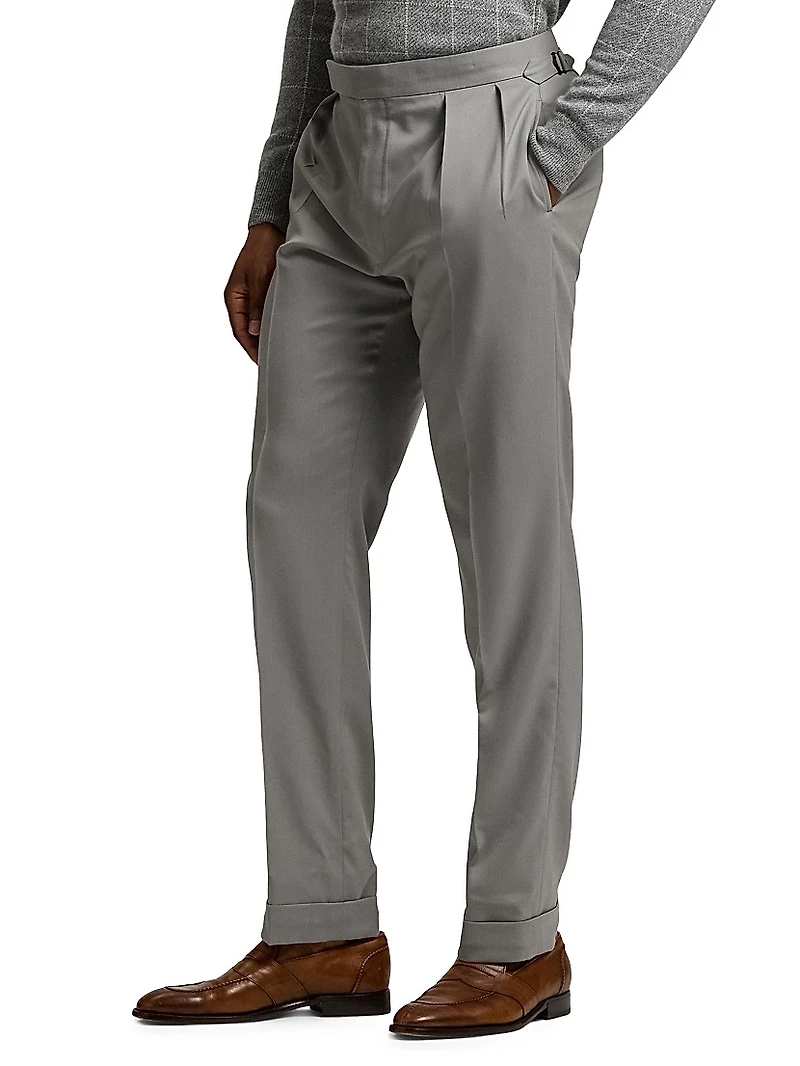 Gregory Wool Straight-Leg Pants