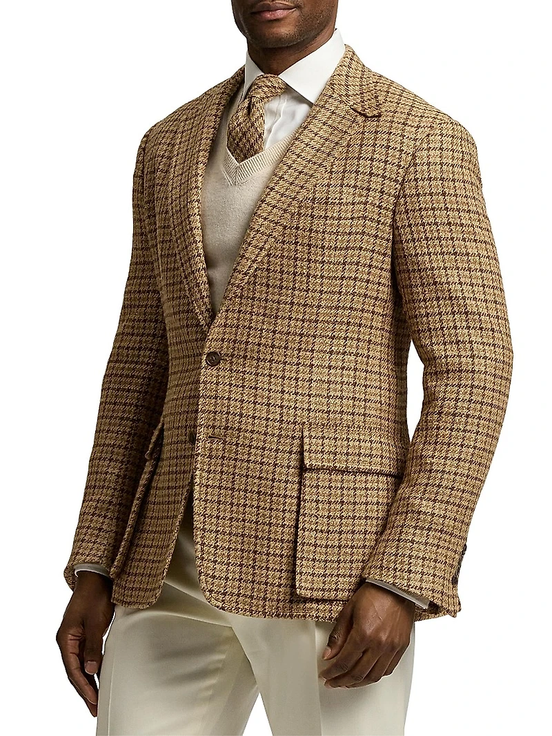 Kent Houndstooth Silk-Blend Sport Coat