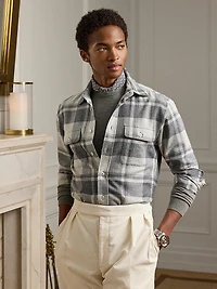 Plaid Cashmere Utility Shirt