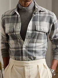 Plaid Cashmere Utility Shirt