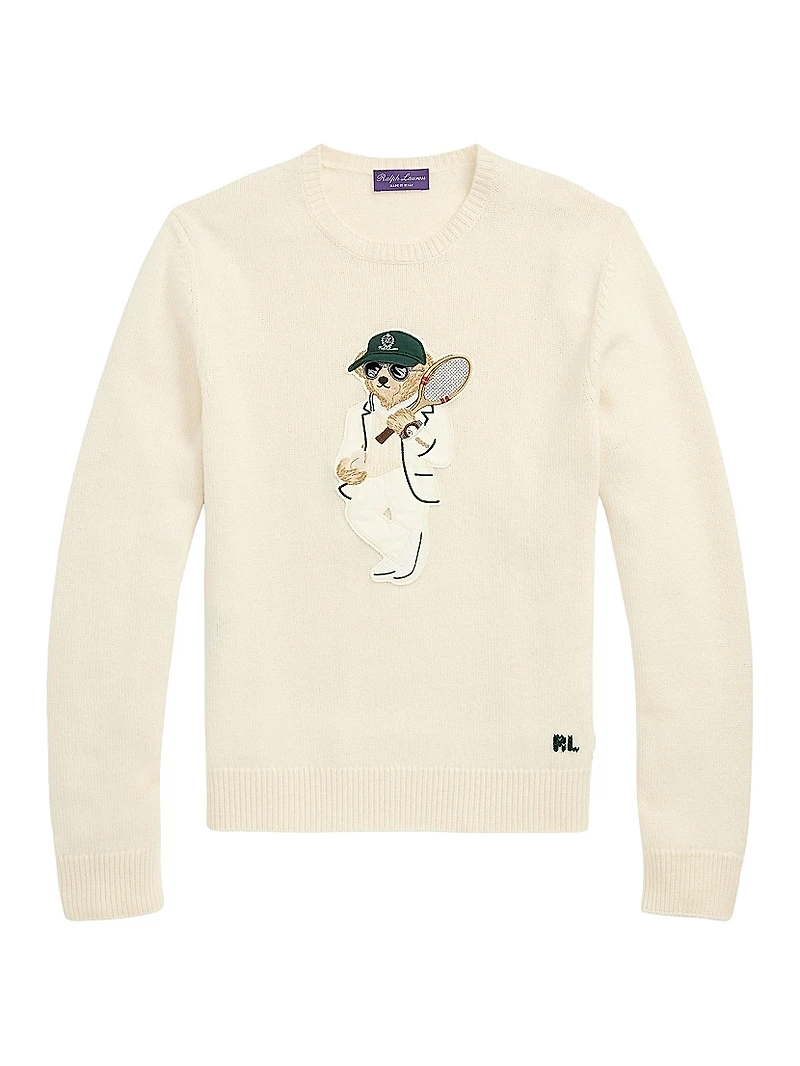 Tennis Polo Bear Cashmere Crewneck Sweater